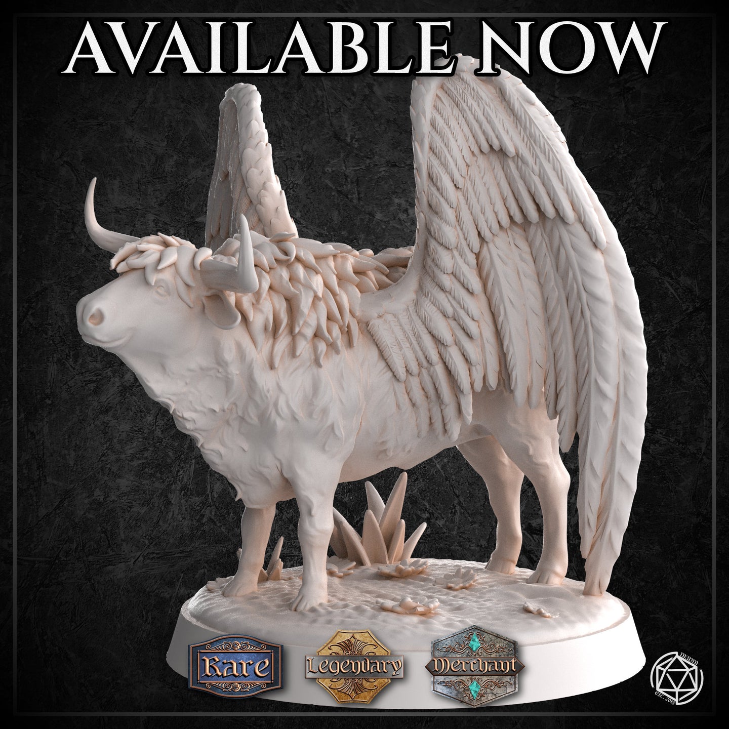 Highland Cow w/Wings by Mia Kay M3DM