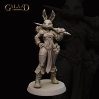 Female Rabbitfolk Battlemage 01 by Galaad Miniatures
