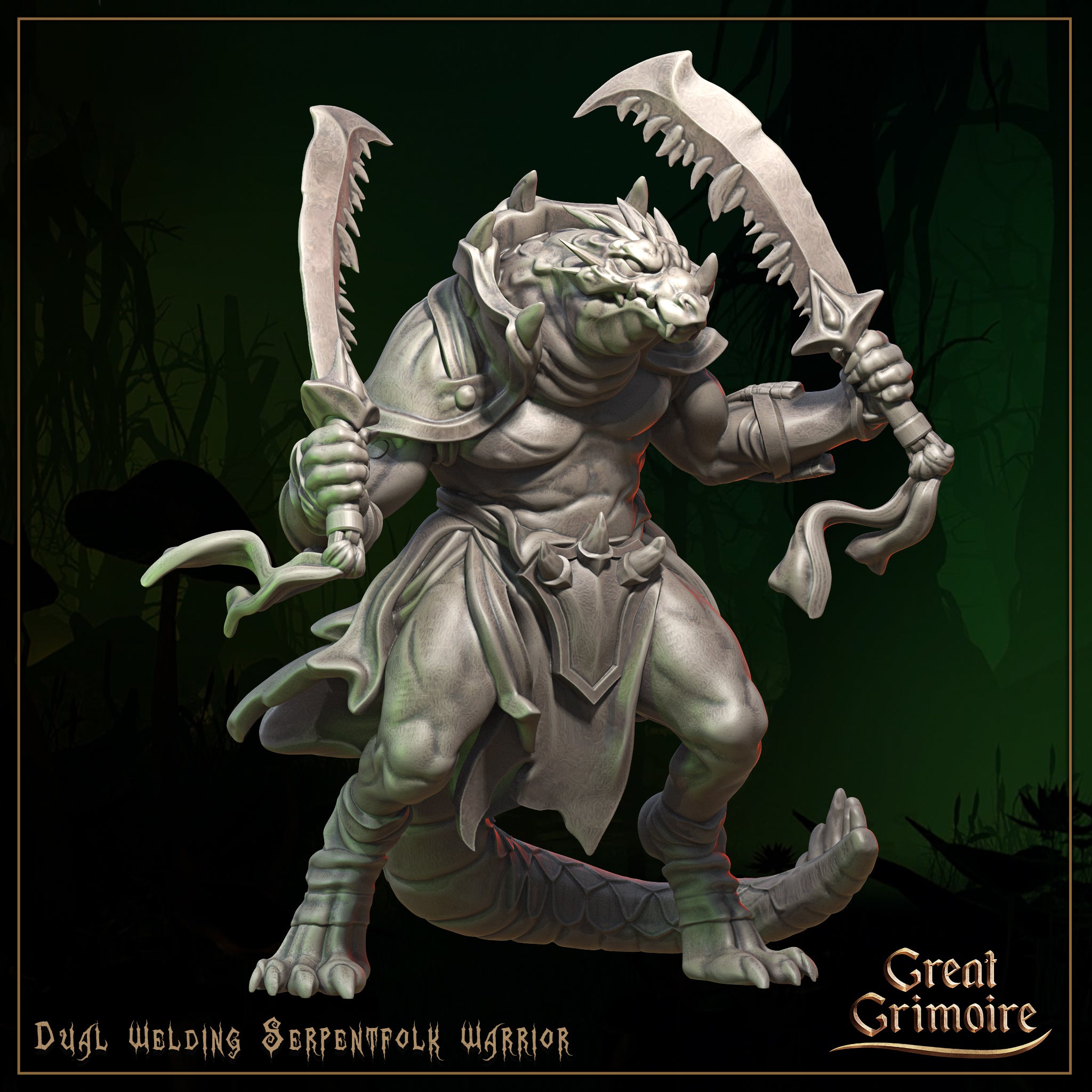 Lizardfolk Warrior 01 by Great Grimoire