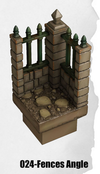 Haunted Graveyard Fences Angle HG-024 by Dungeon Blocks