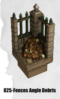 Haunted Graveyard Fences Angle Debris HG-025 by Dungeon Blocks