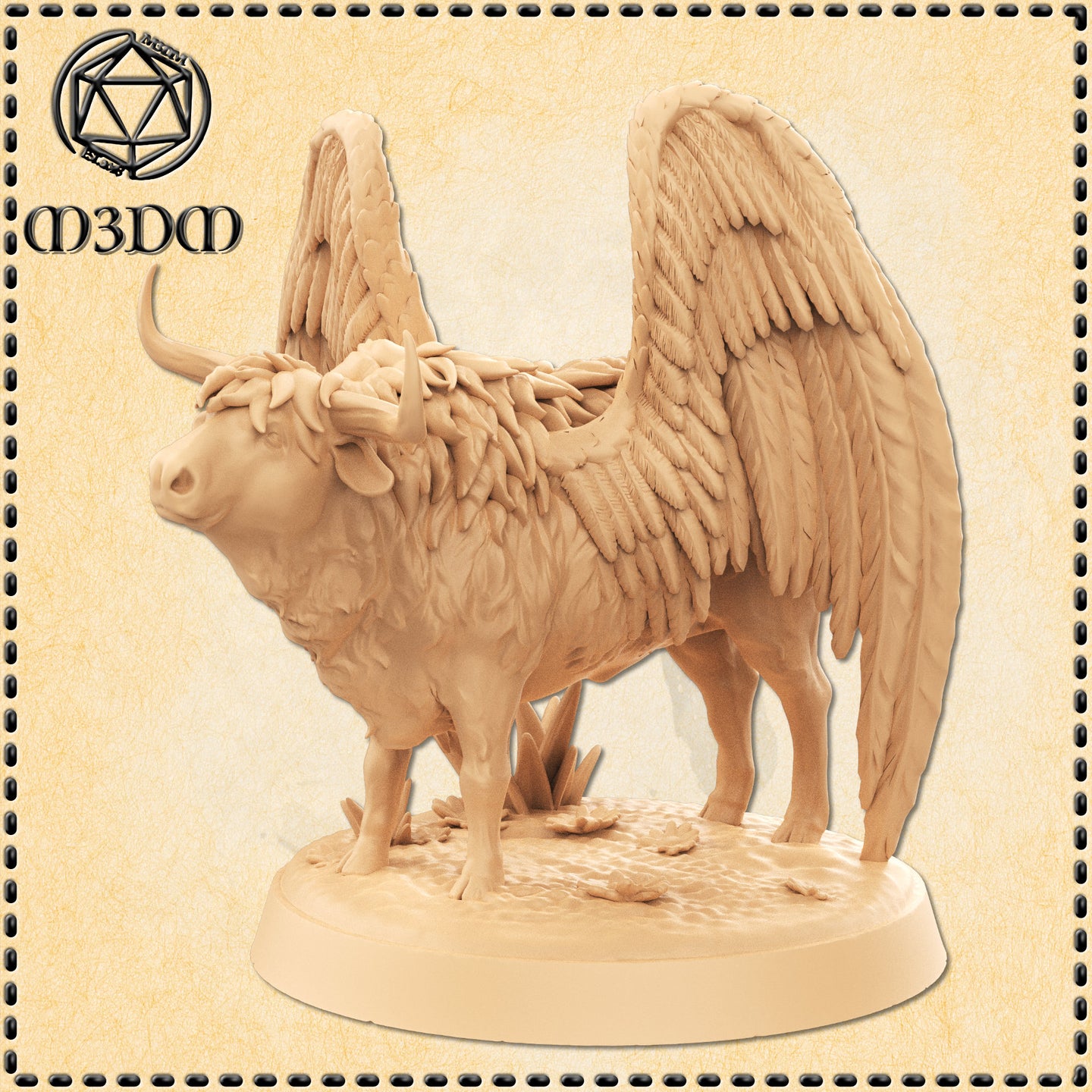 Highland Cow w/Wings by Mia Kay M3DM