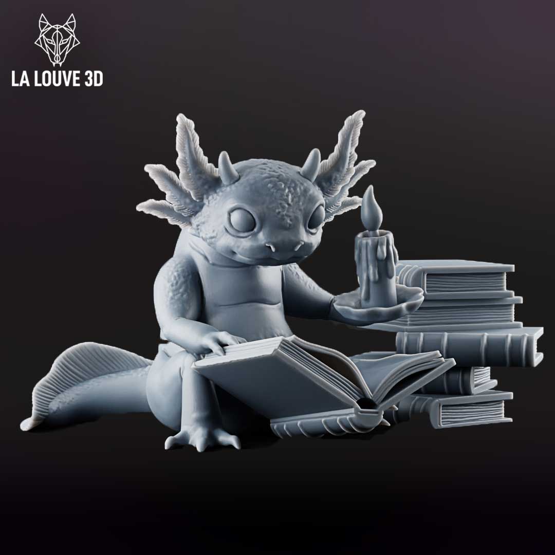 Apprentice Wizard Axolotl by La Louve 3D