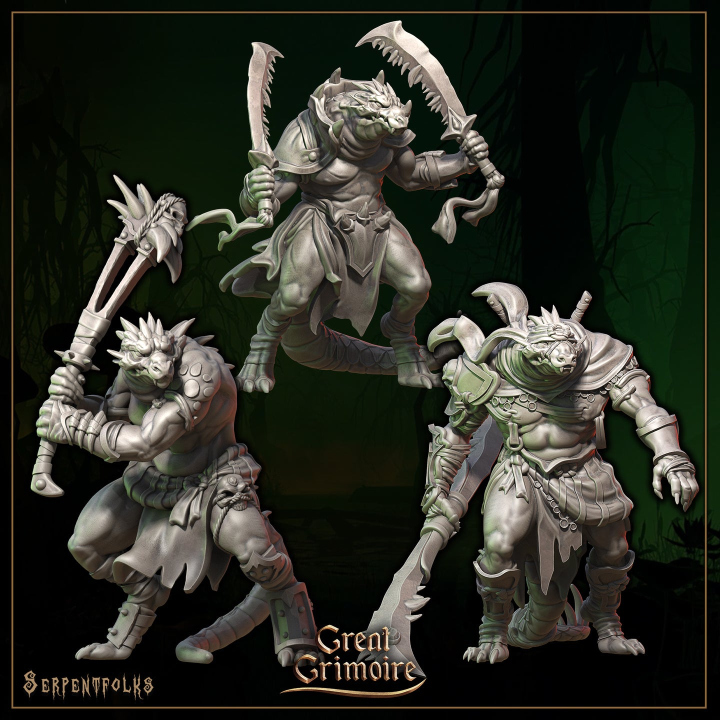Lizardfolk Warrior Bundle by Great Grimoire