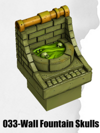 Toxic Sewer Wall Fountain Skulls TS-033 by Dungeon Blocks