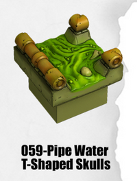 Toxic Sewer Pipe Water T-Shaped Skulls TS-059 by Dungeon Blocks
