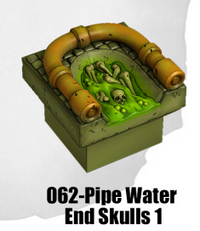 Toxic Sewer Pipe Water End Skulls 1 TS-062 by Dungeon Blocks