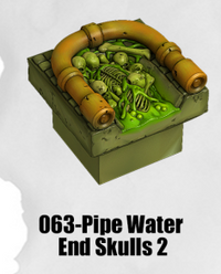 Toxic Sewer Pipe Water End Skulls 2 TS-063 by Dungeon Blocks