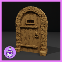 Wooden Dungeon Door with Window Closed by Ella's Arcanum