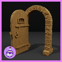 Wooden Dungeon Door with Window Open by Ella's Arcanum