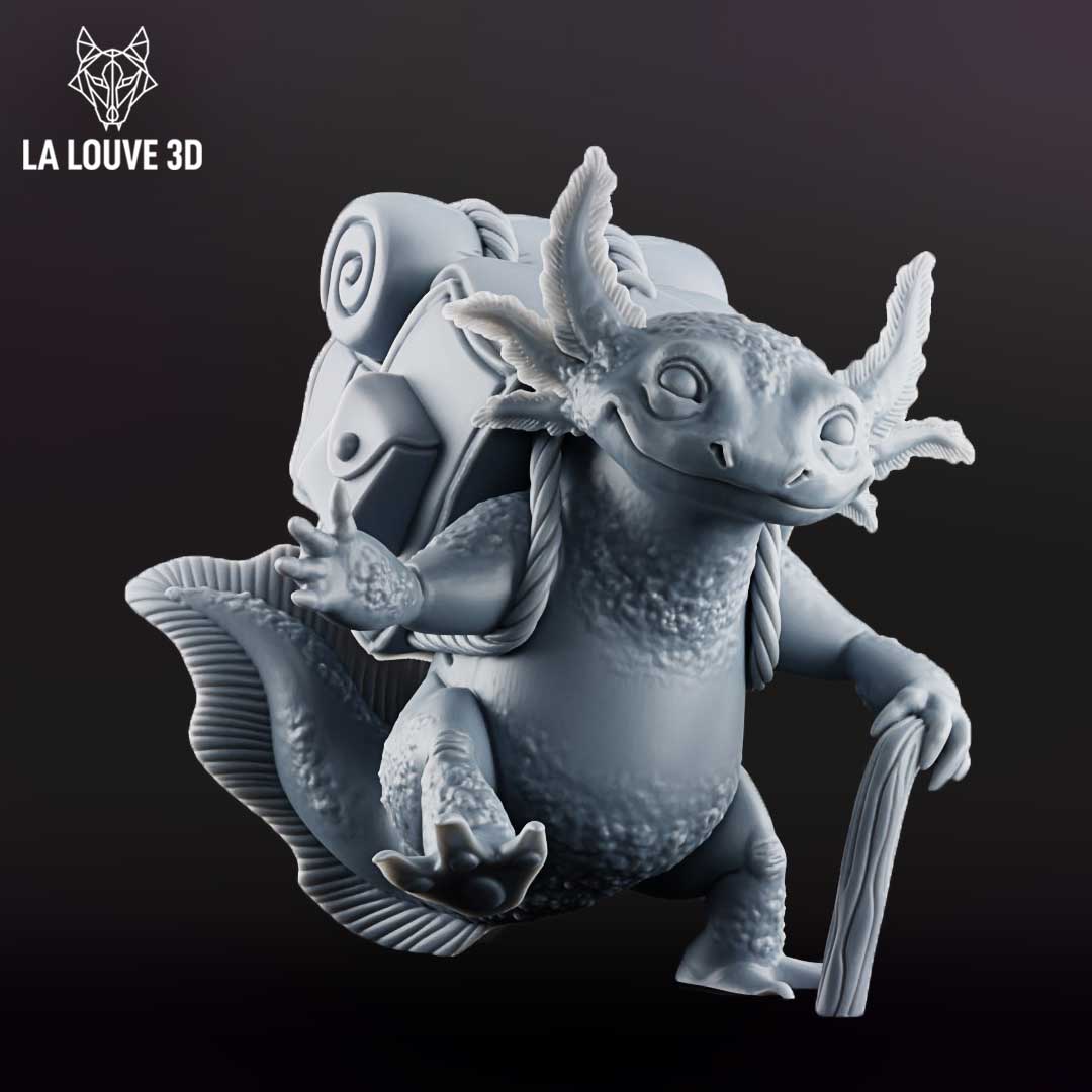 Adventurer Axolotl by La Louve 3D