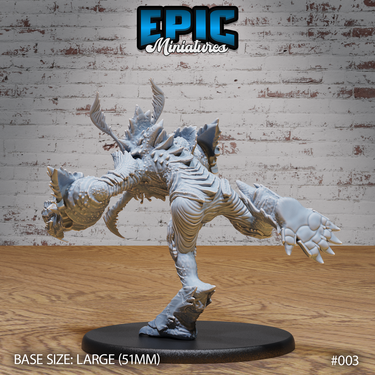 Insect Hulk Devourer Chase by Epic Miniatures — rear-angled view showing layered segmented armour plates across the thorax, sinuous musculature, broad taloned feet, and sweeping dorsal spines along the spine.