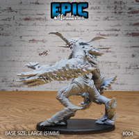 Insect Hulk Devourer by Epic Miniatures — viewed from a low angle emphasising the creature's bulk, prominent elongated jaw lined with teeth thrust forward, torso and limbs densely covered in ridged chitin scales and spines, powerful clawed legs braced in a charging stance, on a 51mm plain round base.