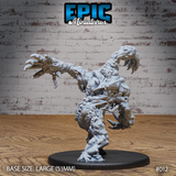 Limb Golem miniature by Epic Miniatures showing the creature rearing upright, one arm stretched forward with splayed claws, twisted limb formations rising from the back, and trapped faces visible across the heavily textured torso. Large 51mm base.