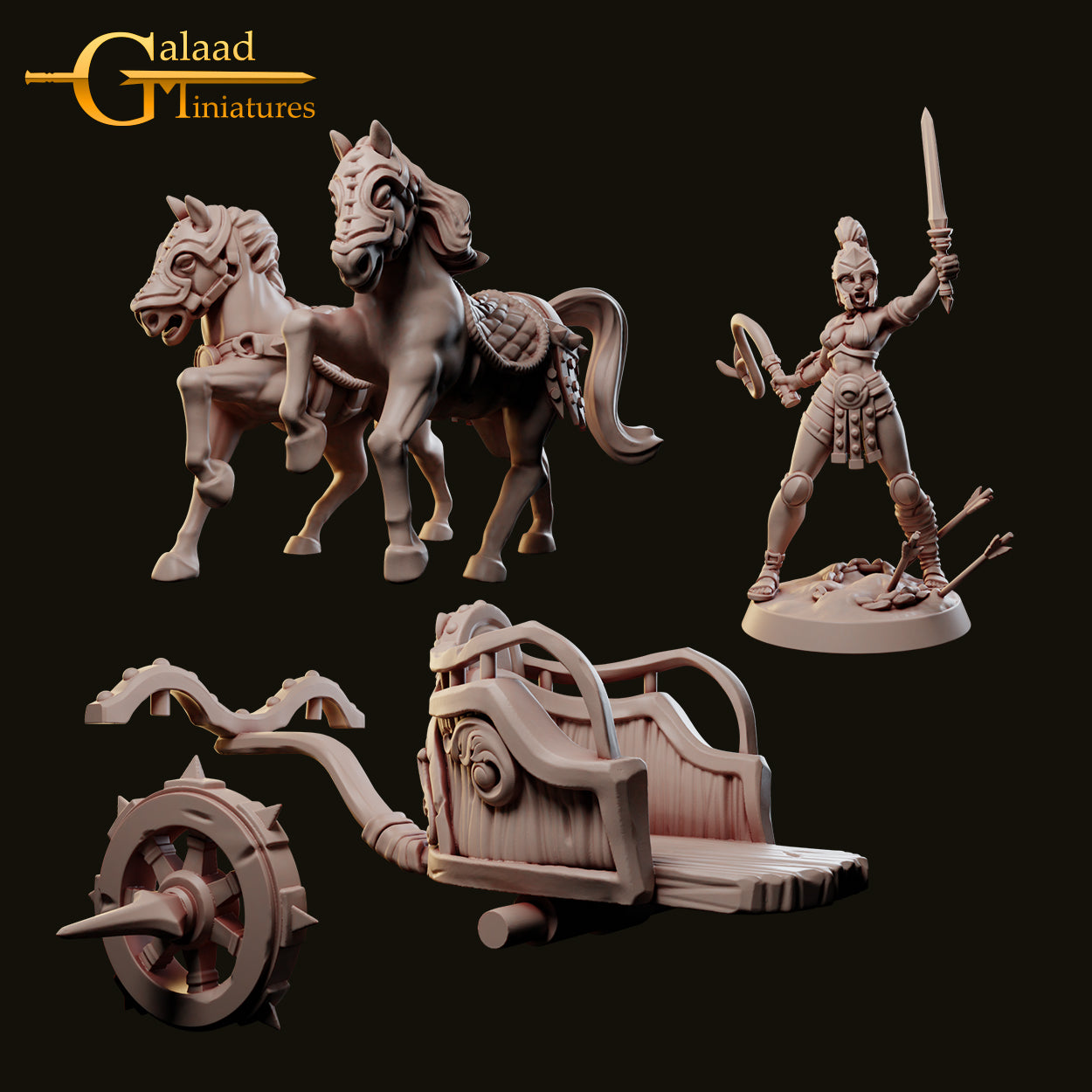 Arena Fighter Gladiator Chariot 01 by Galaad Miniatures