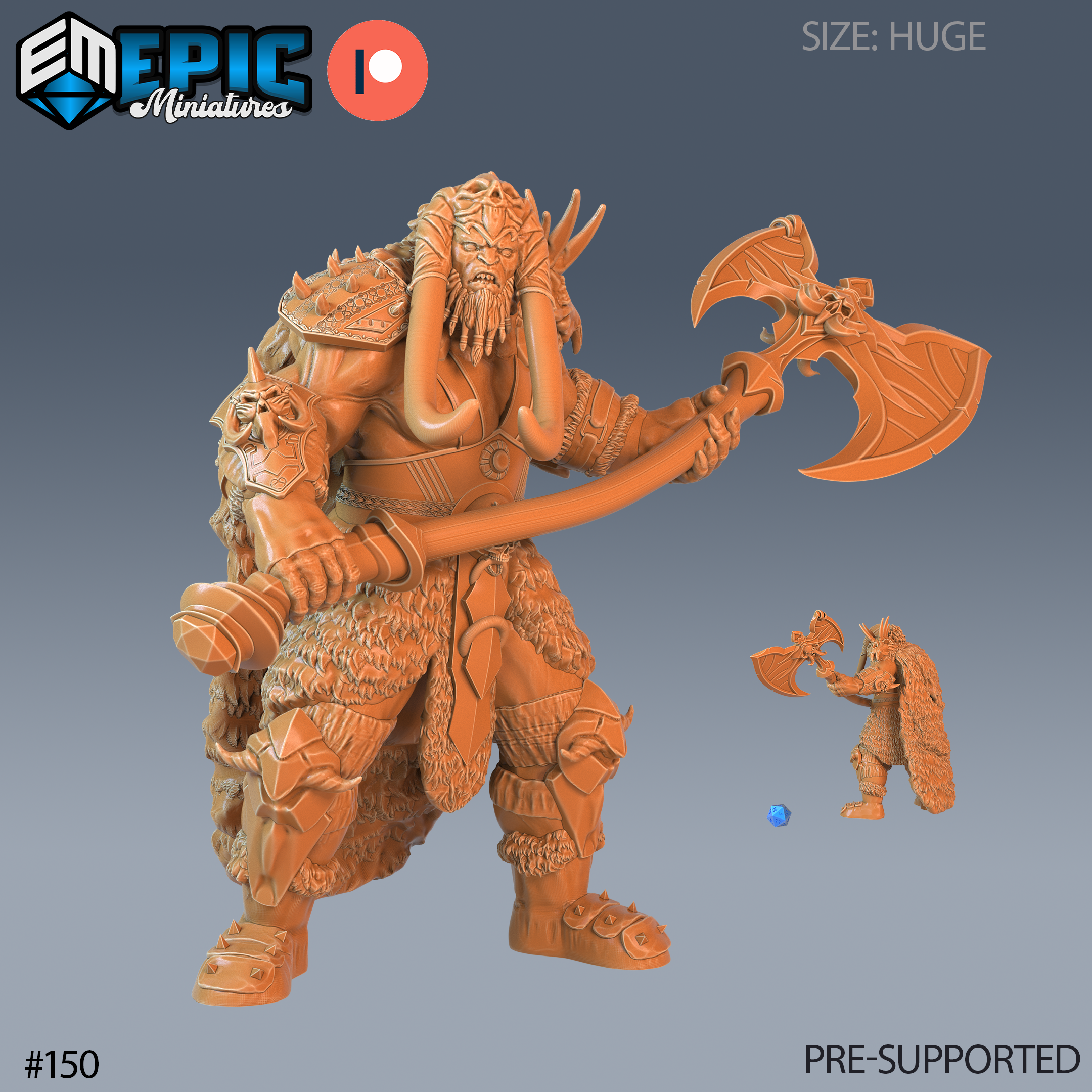Frost Giant Slasher | D&D Miniature for Giant Encounters – MitzNSimz