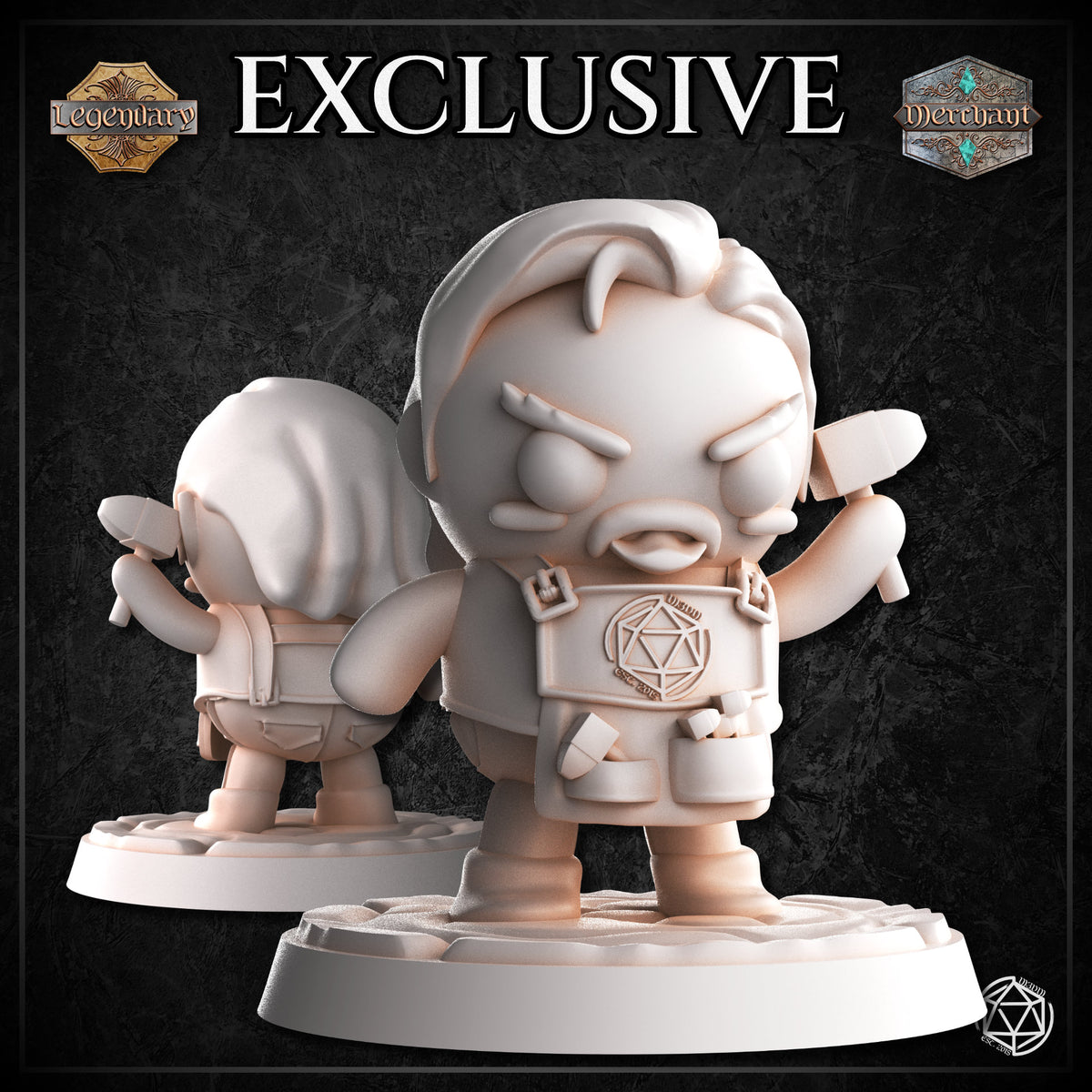 Ricky Rtc Chibi Ricky the Mastersmith | D&D Miniature for Fighter Characters – MitzNSimz