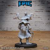 Pumpkin scarecrow miniature seen from behind, showing layered tattered robes, knotted rope belt, worn boots, warped hat brim, and curved blade at the hip. Sculpt by Epic Miniatures.