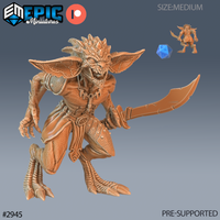 Savage Echo Goblin Screaming 32mm resin miniature by Epic Miniatures — unpainted goblin figure captured mid-scream with dynamic pose, printed in the UK by Mitz & Simz