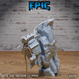Halfling climber miniature seen from behind, pressed against a tall rocky cliff face with cramponed feet braced against the stone and a fully laden adventurer's pack on their back. Sculpt by Epic Miniatures.