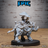 Rear three-quarter view of the unpainted grey resin Mushroom Boar miniature showing the fungal trunk structure rising from the boar's back, supporting a wide mushroom canopy, with detailed leaf and tendril coverage across the haunches and legs