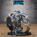 Front-facing view of the Elder Thing Roar by Epic Miniatures — wide open maw ringed with teeth, coiling tentacle limbs raised, knobbly club-arms outstretched, and vast frond-wings flanking a sigil-marked torso.