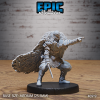 Rage Knight Mockery by Epic Miniatures — crouching warrior viewed from behind, a vast layered feathered cloak sweeping outward, one gauntleted arm extended to the side, armoured greaves visible below the cloak.