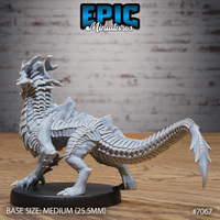Obsidian Guard Drake Ambush by Epic Miniatures — rear view showing the long whip-like tail with a spiked fin tip, dense overlapping back scales, and the full length of the ridged dorsal sail running spine to tail.
