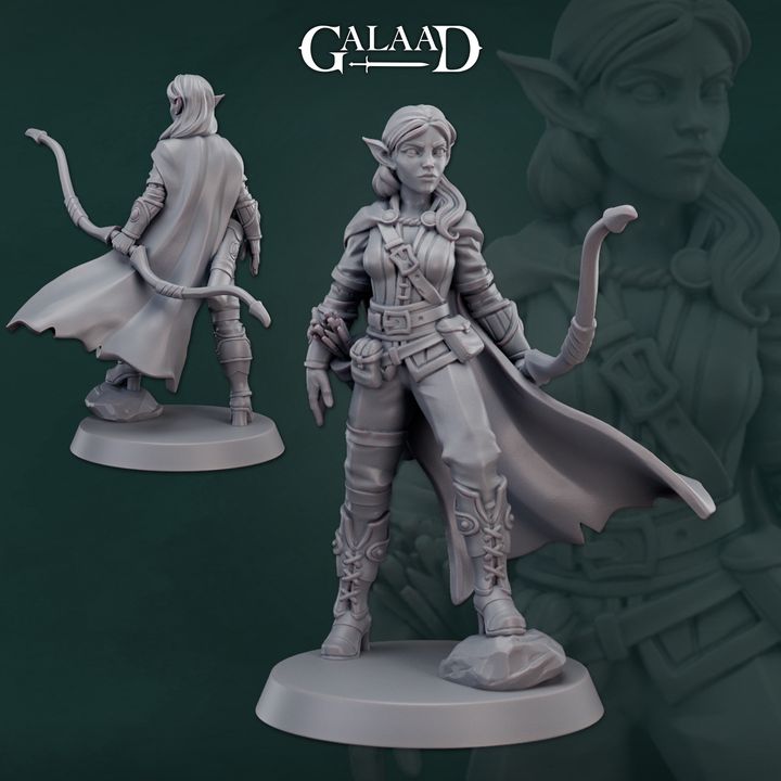 Female Elf Ranger 01 by Galaad Miniatures