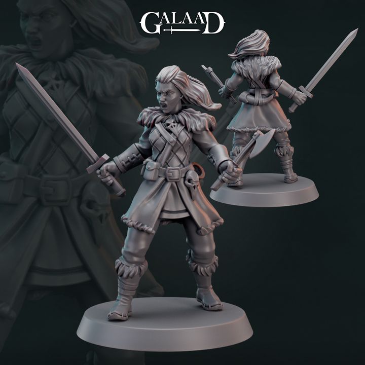 Female Norse Warrior 01 by Galaad Miniatures