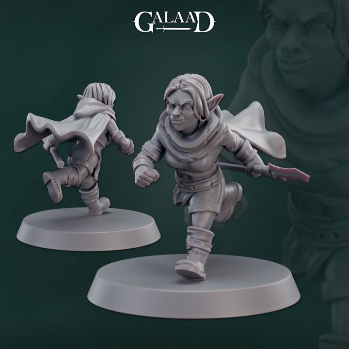 Female Goblin w/Spear 01 by Galaad Miniatures