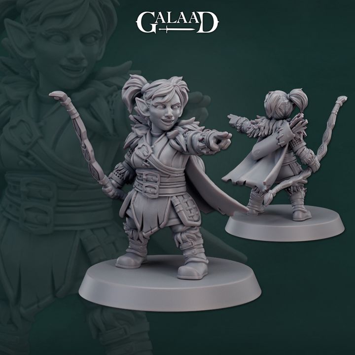 Female Gnome Ranger 01 by Galaad Miniatures