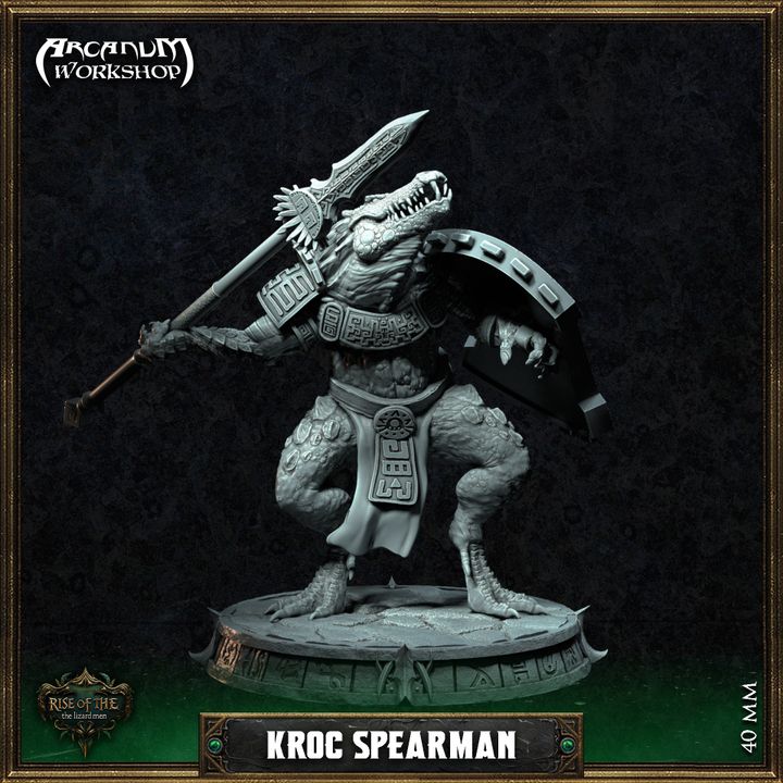 Lizardman Spearman 1 by Arcanum Workshop