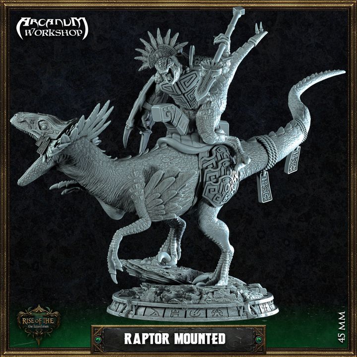 Lizardman Mounted Raptor by Arcanum Workshop