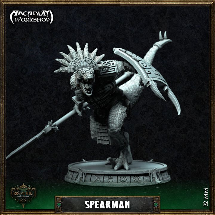 Lizardman Spearman 2 by Arcanum Workshop