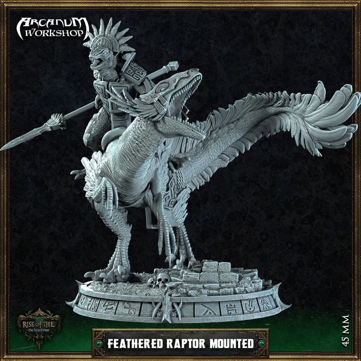 Lizardman Mounted Feathered Raptor by Arcanum Workshop