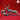 Digital render of a woodland animal miniature bundle showing eight grey unpainted sculpts: a large antlered stag, a grazing doe, a foraging bear, a seated rabbit, a barn owl, a raven, a frog, and a small mouse, arranged together against a red background