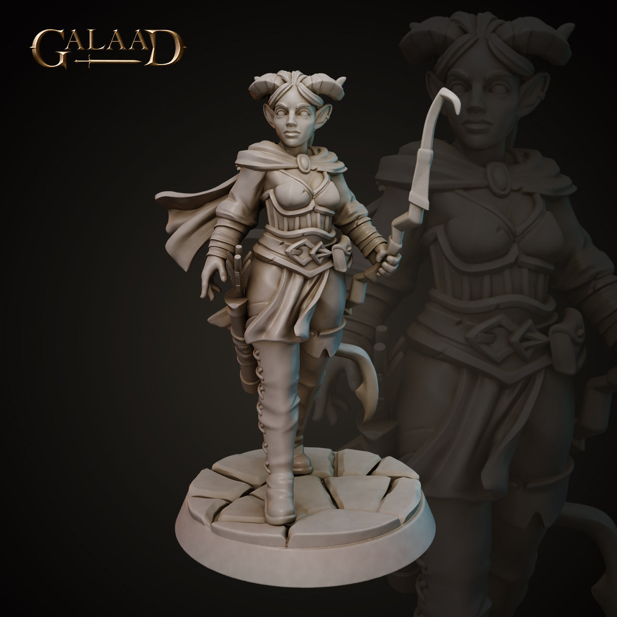 Female Tiefling Archer 01 by Galaad Miniatures