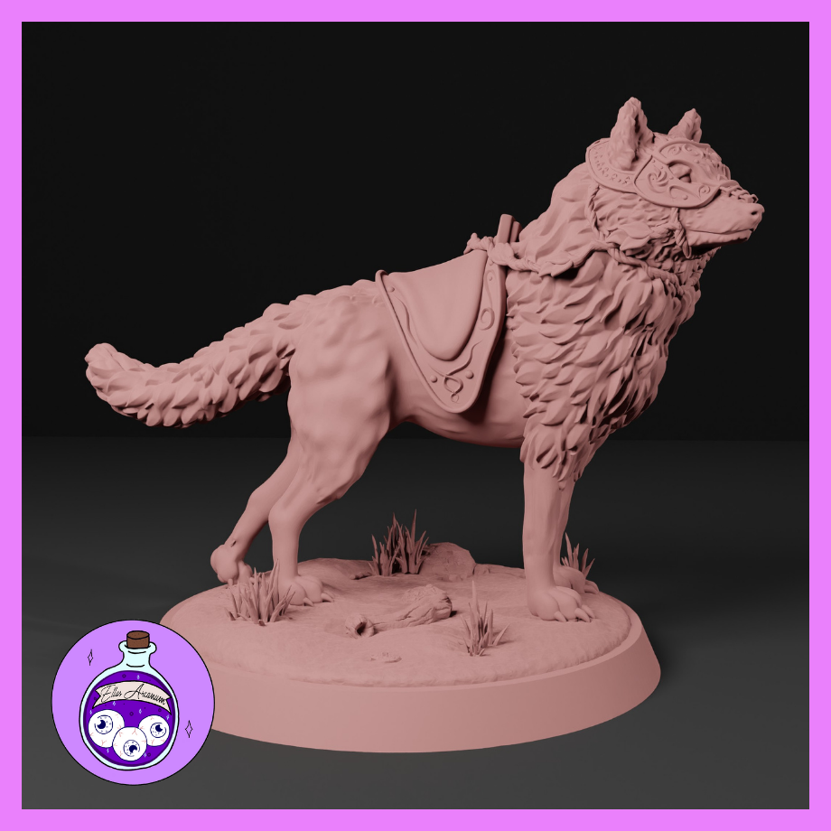 Armored Wolf Steed 1 by Ella's Arcanum Minis
