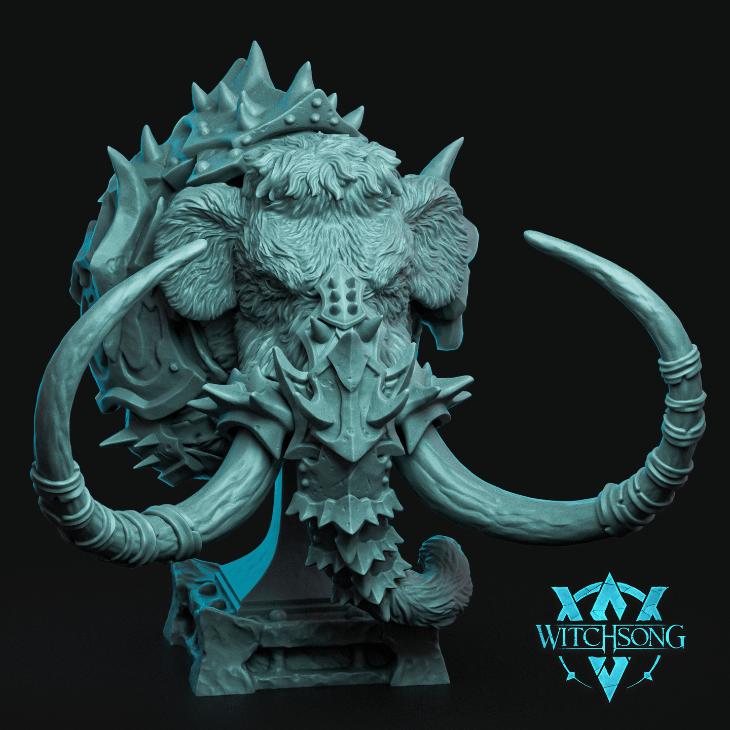 Armoured Mammoth Bust by Witchsong Miniatures