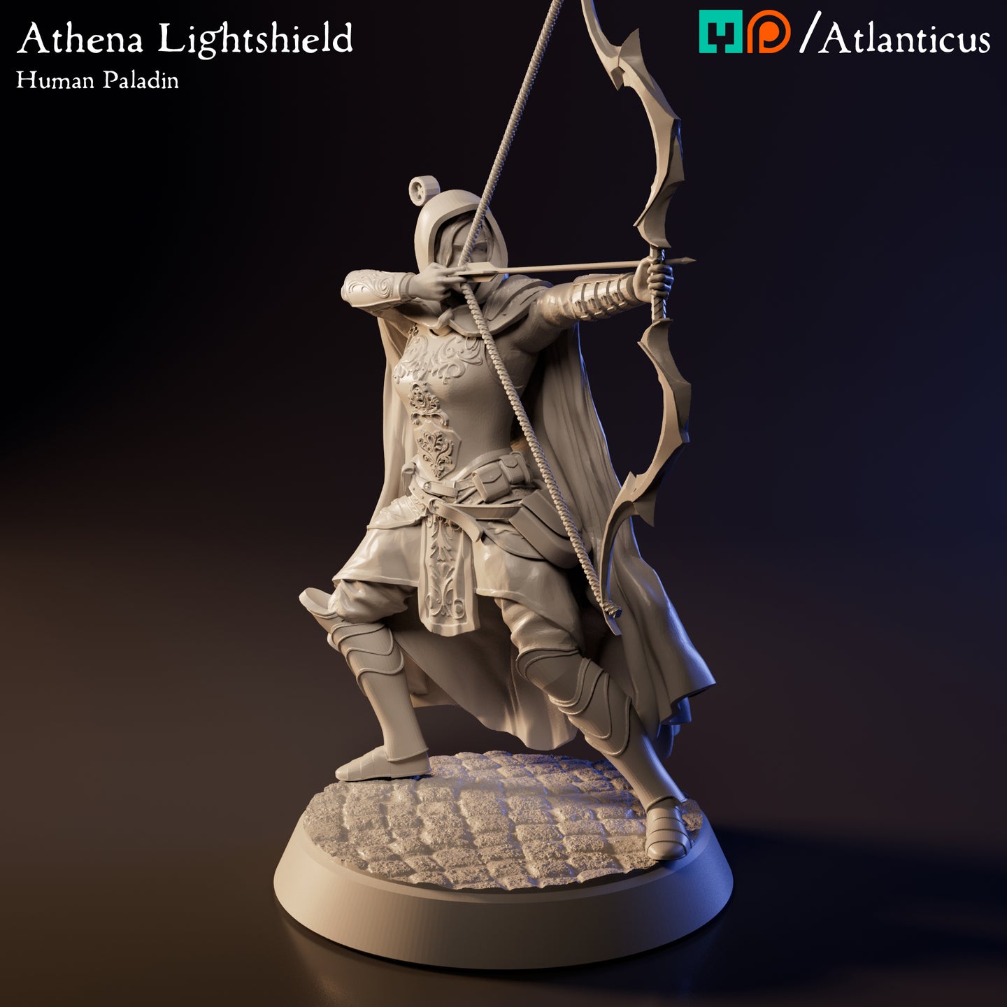 Athena Lightshield Human Paladin w/Longbow by Atlanticus Arts