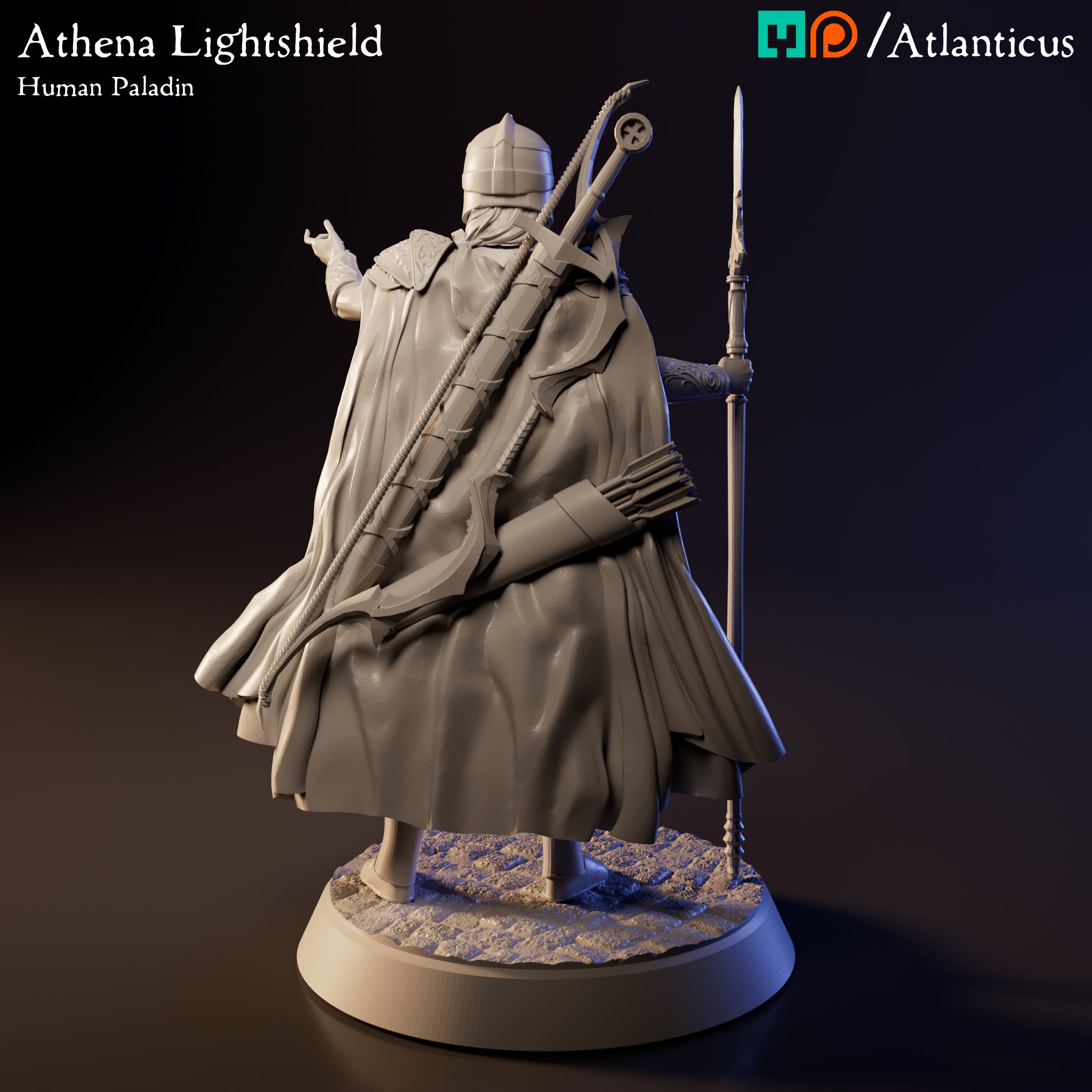Athena Lightshield Human Paladin w/Spear by Atlanticus Arts
