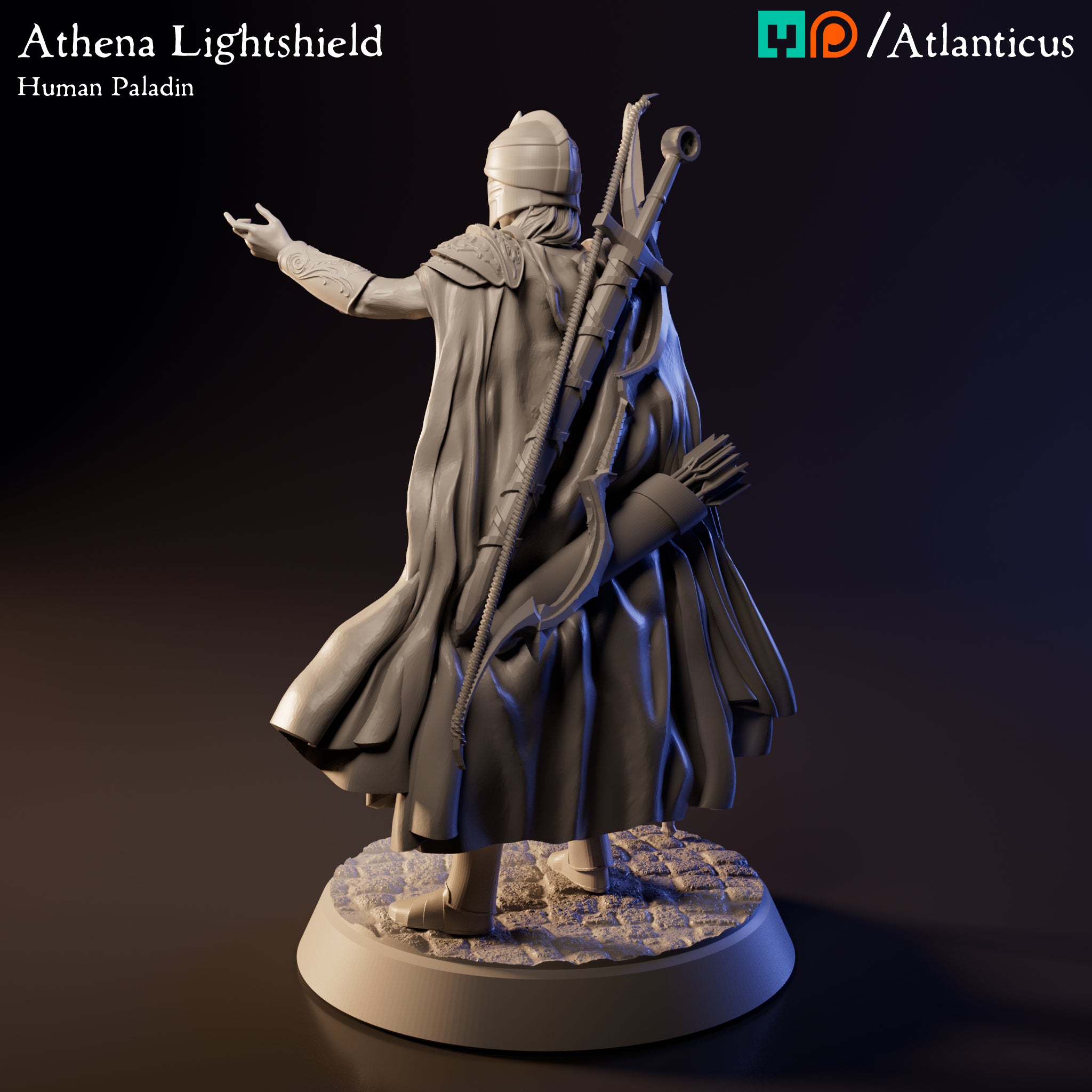 Athena Lightshield Human Paladin w/Spear by Atlanticus Arts