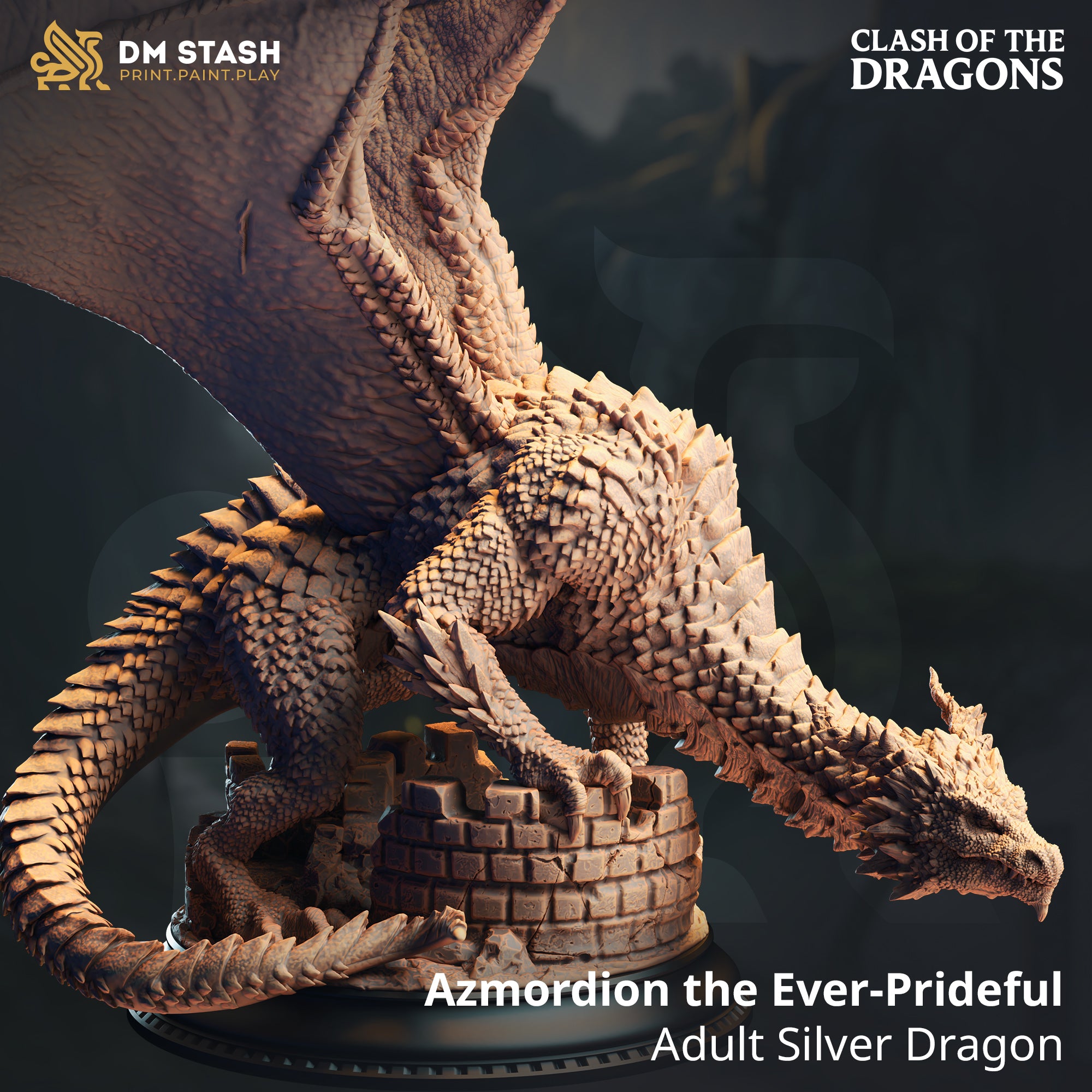 Adult Silver Dragon (Azmordion the Ever Prideful) by DM Stash