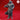 Grey resin digital render of a masked hooded bandit miniature by Yasashii Kyojin Studio, wearing layered plate and leather armour with a billowing cloak, holding a short sword across his chest with his free hand gripping his coat edge — front three-quarter view against a red background