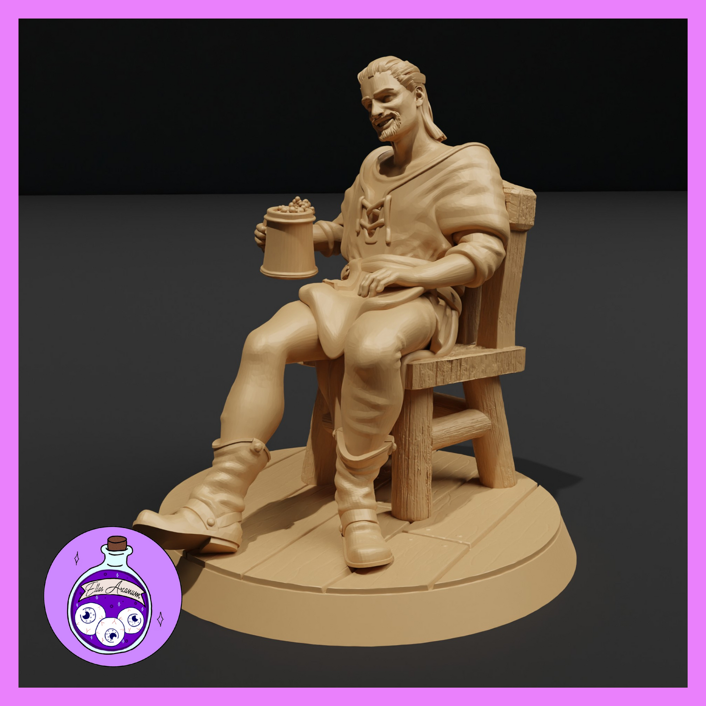 Bar Patron Man Seated by Ella's Arcanum Minis
