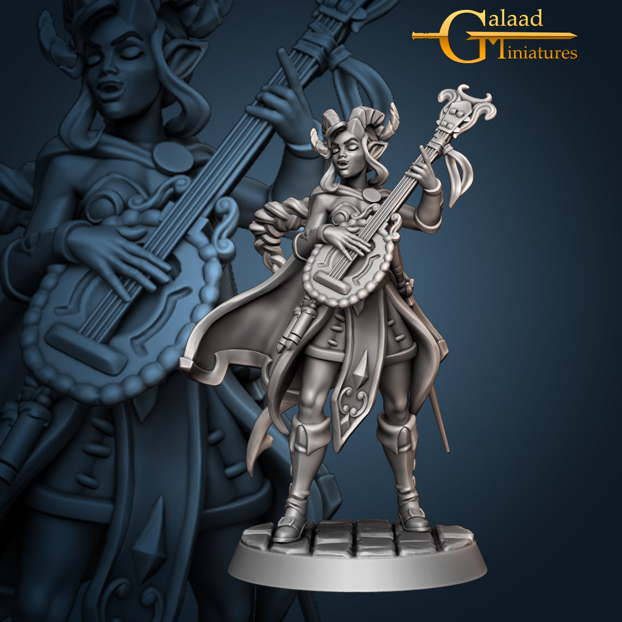 Tiefling Bard Astoria 01 by Galaad Miniatures