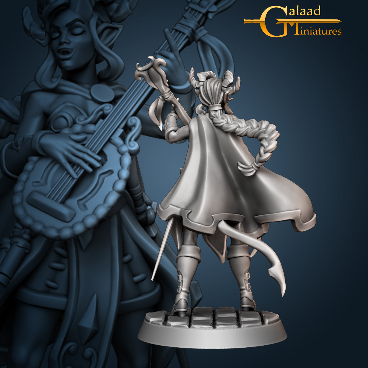 Tiefling Bard Astoria 01 by Galaad Miniatures