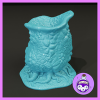 Unpainted light blue resin barrel mushroom miniature with tall tapered body, smooth surface scoring, angled open top, and thick coiling root tendrils on a wide base — 32mm scale scatter terrain