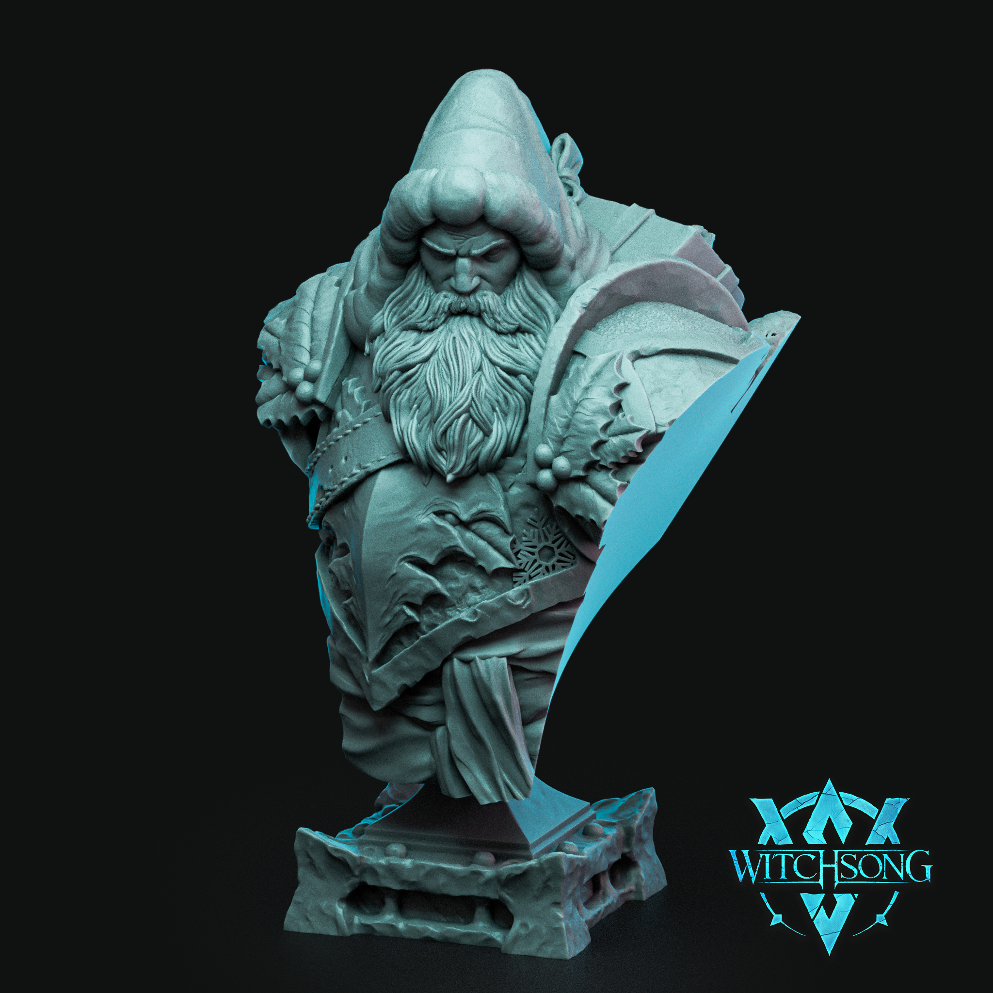 Claus, The List Checker Bust by Witchsong Miniatures